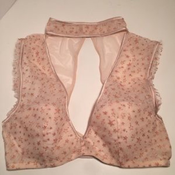 Embroidered Stars Choker Plunge Bra - Picture 2 of 4